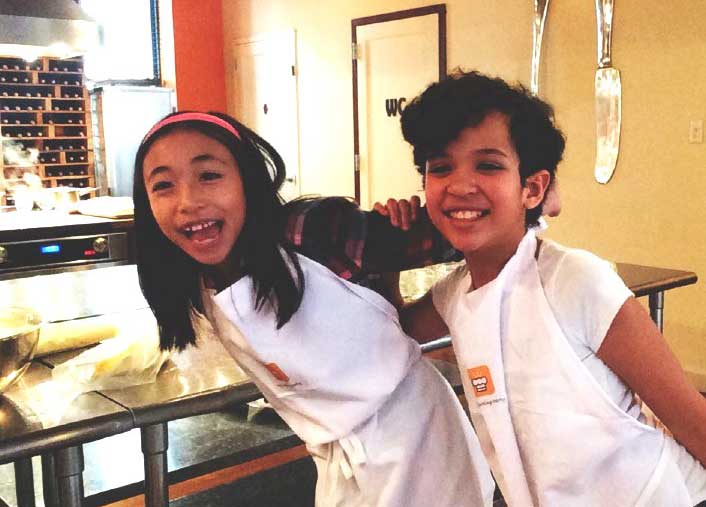 kids at cooking party